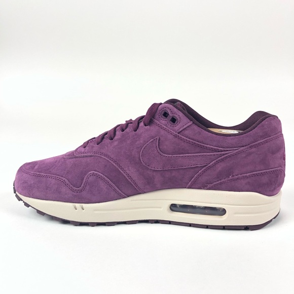 Nike Air Max 1 Premium Bordeaux Shoes 875844-602 - Picture 2 of 8